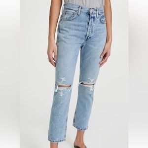 Agolde Riley distressed cropped